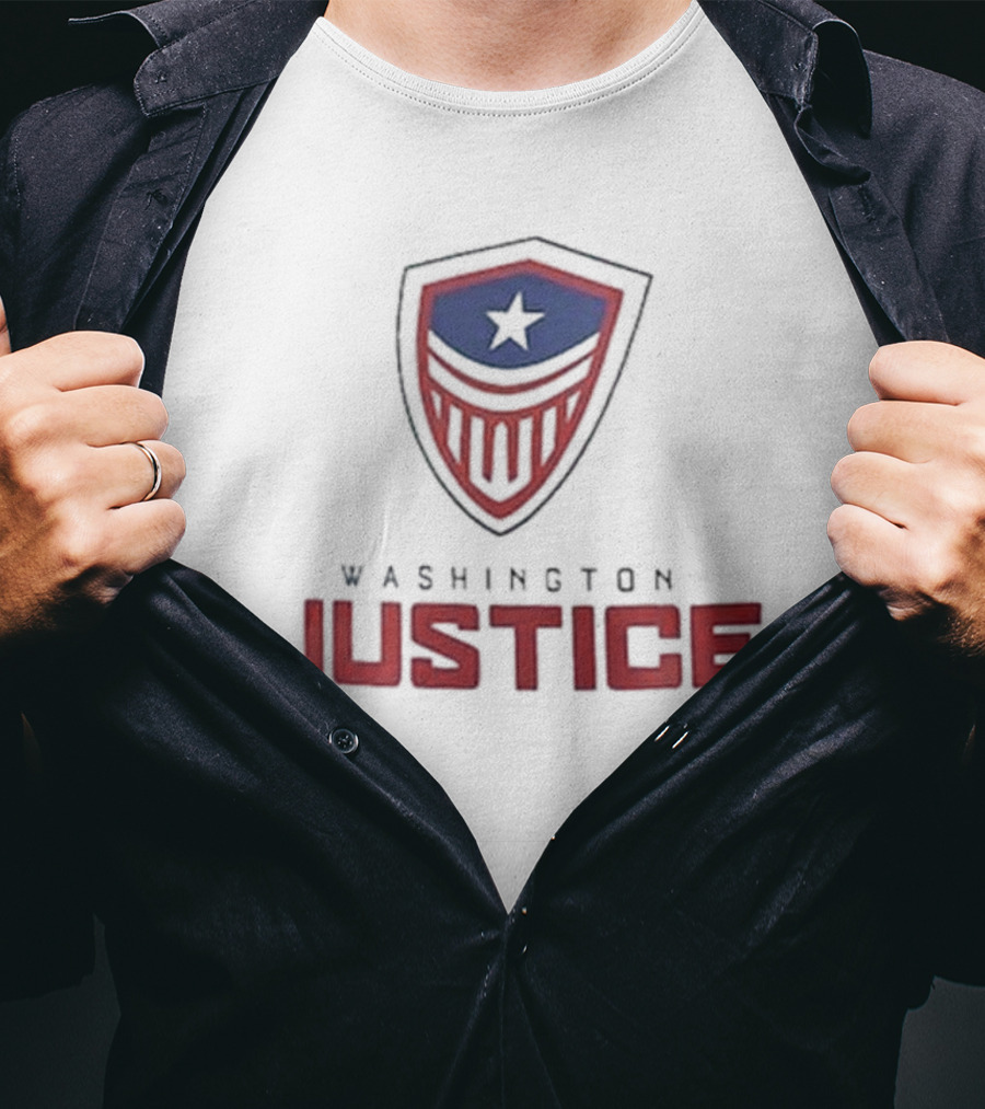 Washington Justice Logo Emblem Star Shield Branding T-Shirt