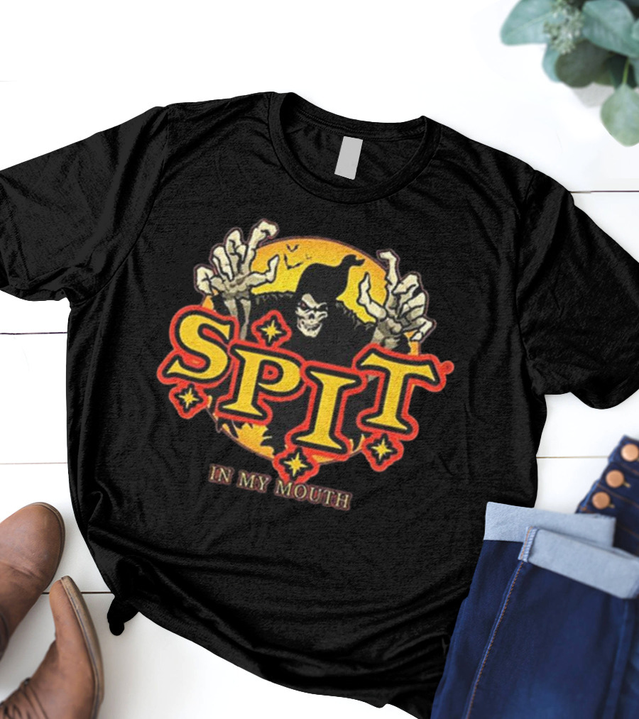 Spirit Halloween Spit In My Mouth Grim Reaper T-Shirt
