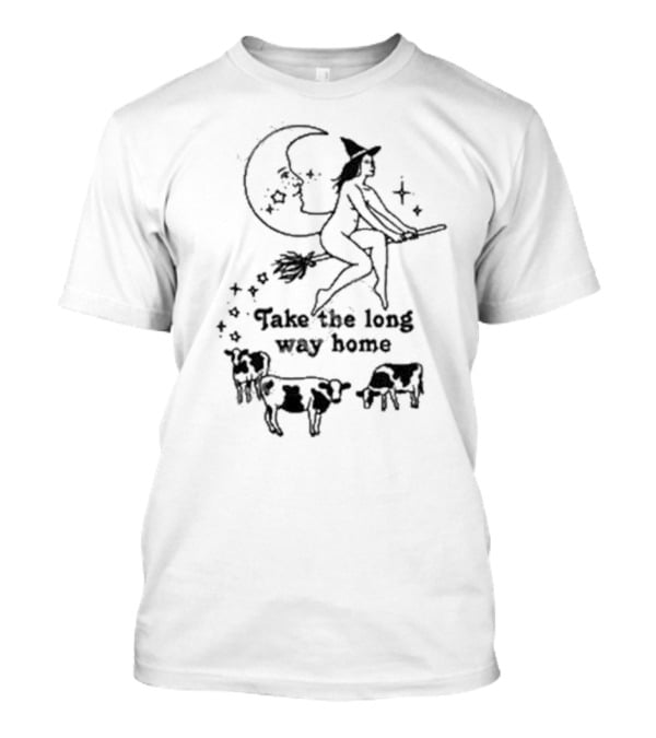 Take The Long Way Home Witch Moon Cows T-Shirt