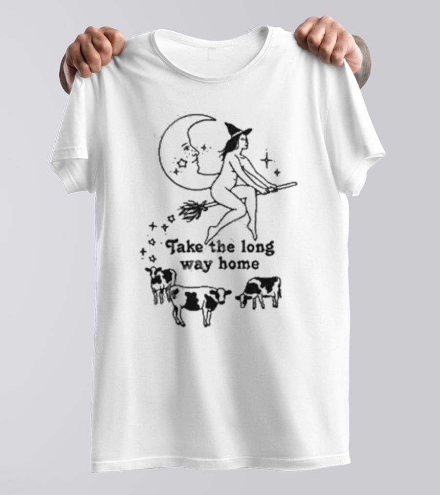Take The Long Way Home Witch Moon Cows T-Shirt