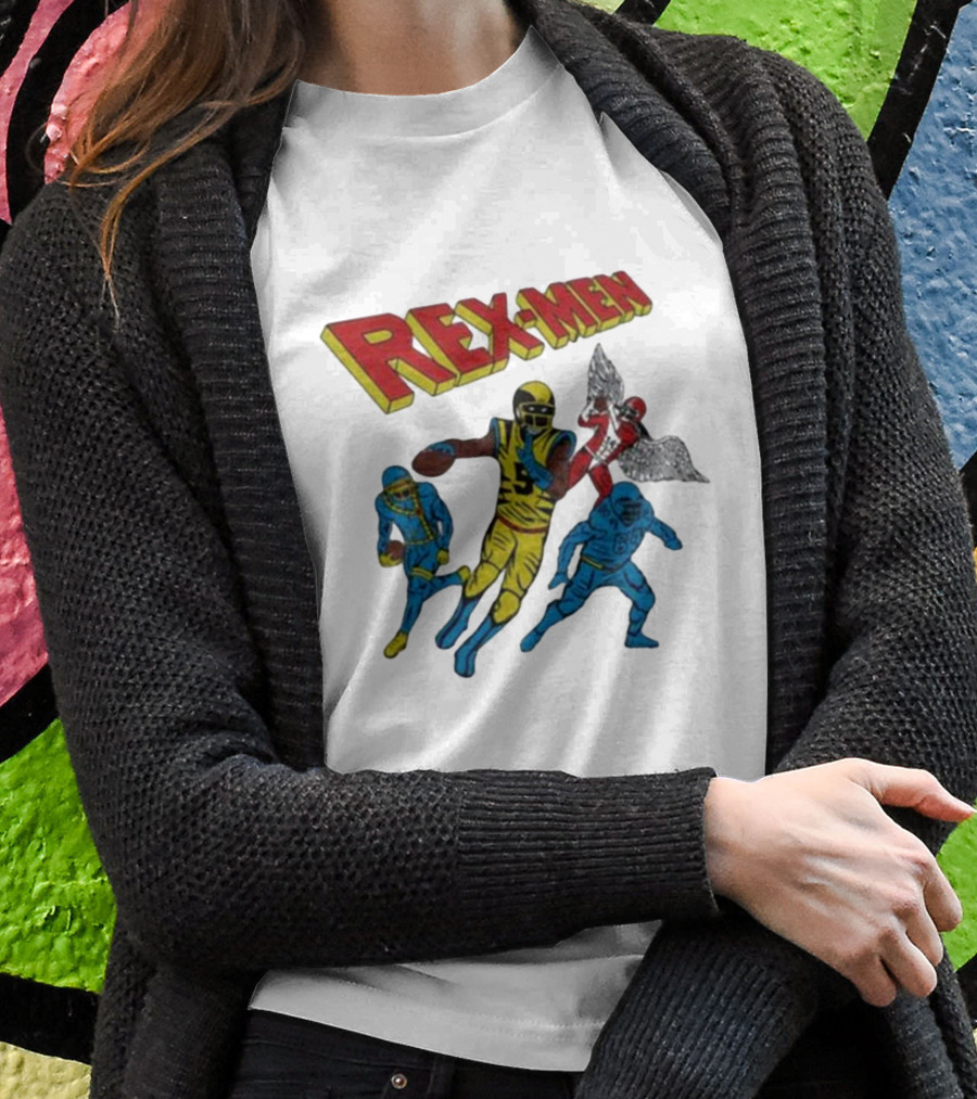 Rex-men Football Players Action Scene With Superhero T-Shirt