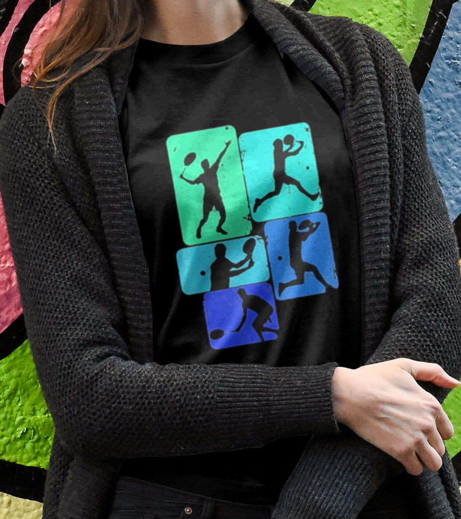 Tennis Player Youth Men Silhouettes In Motion T-Shirt