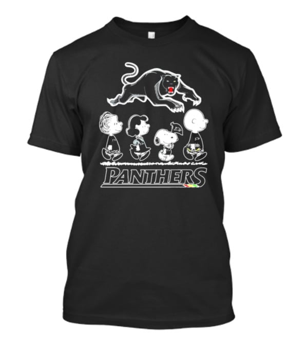 Peanuts Characters Walking With Panthers T-Shirt