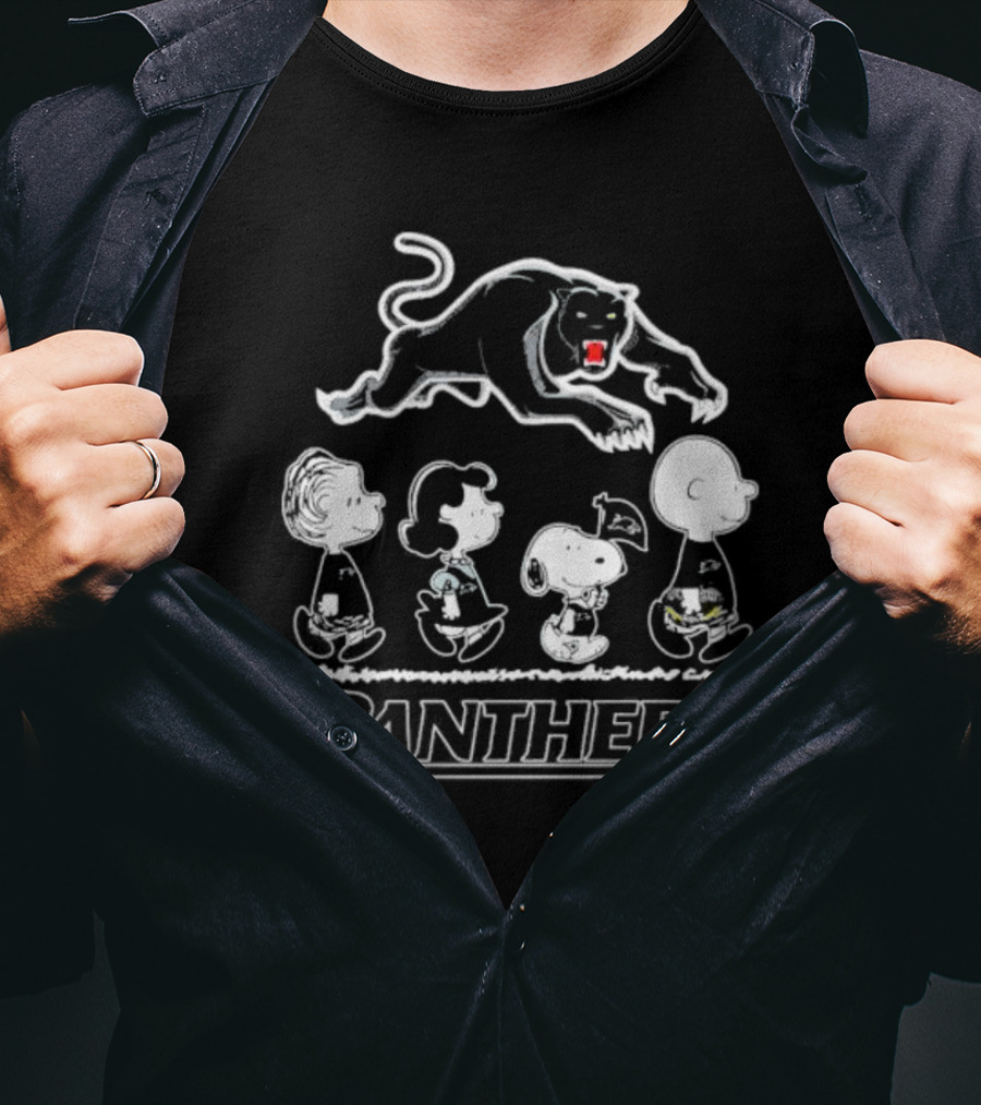 Peanuts Characters Walking With Panthers T-Shirt