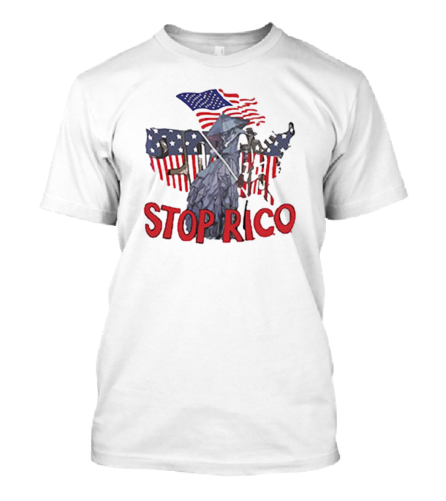 Drake Stop Rico American Flag Grim Reaper T-Shirt