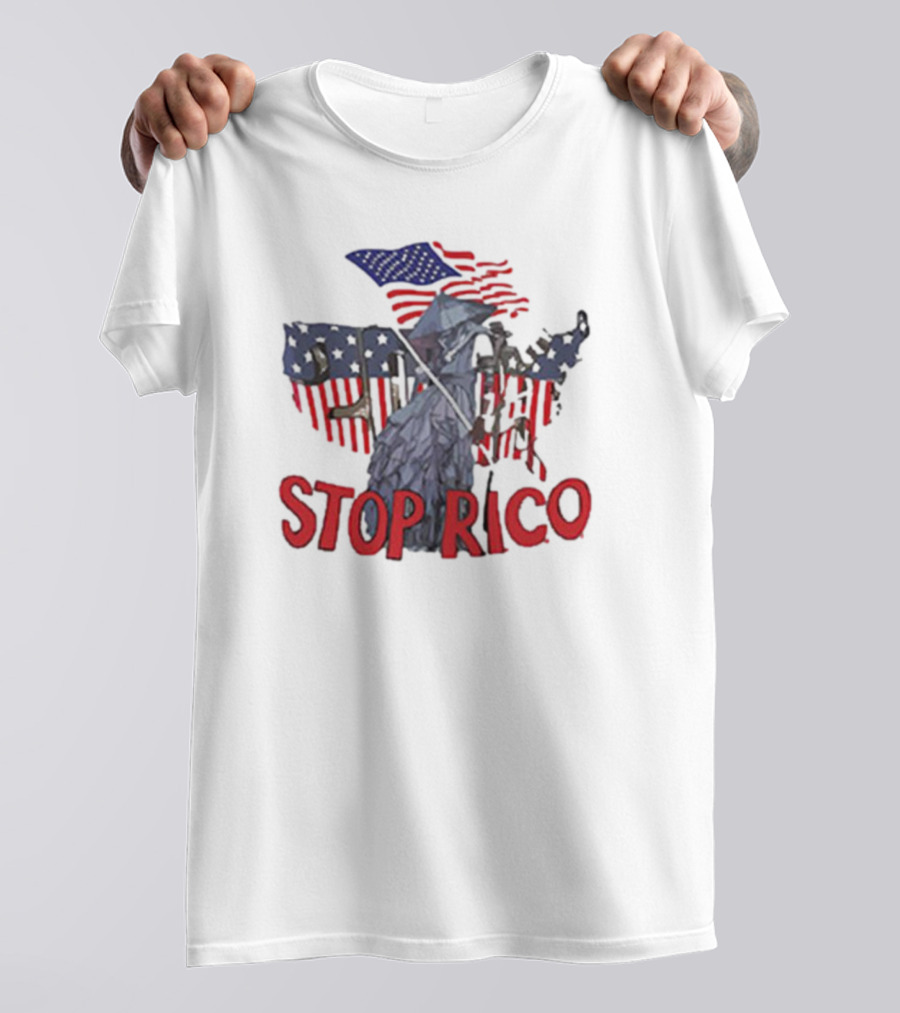 Drake Stop Rico American Flag Grim Reaper T-Shirt