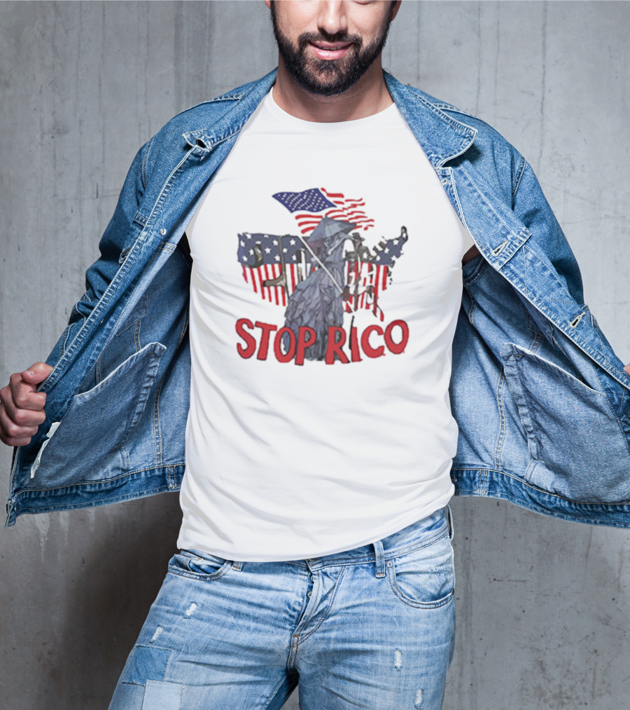 Drake Stop Rico American Flag Grim Reaper T-Shirt