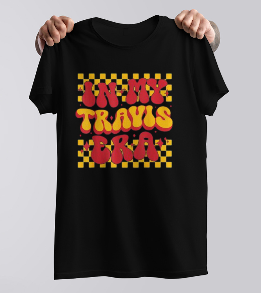 In My Travis Era Groovy Checkerboard T-Shirt