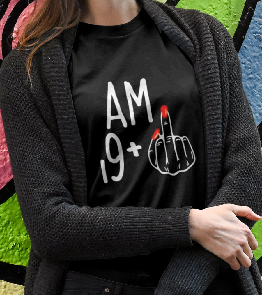AM 19+ Middle Finger Red Nails T-Shirt