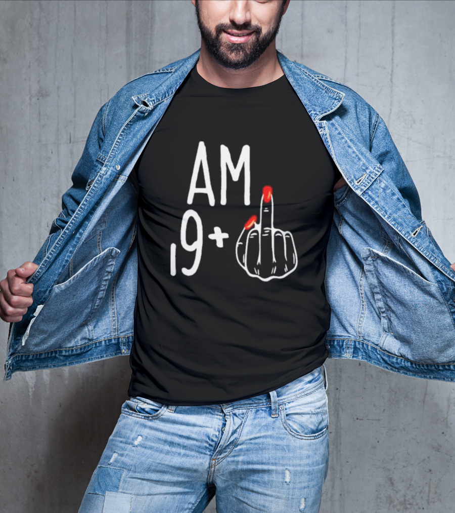 AM 19+ Middle Finger Red Nails T-Shirt