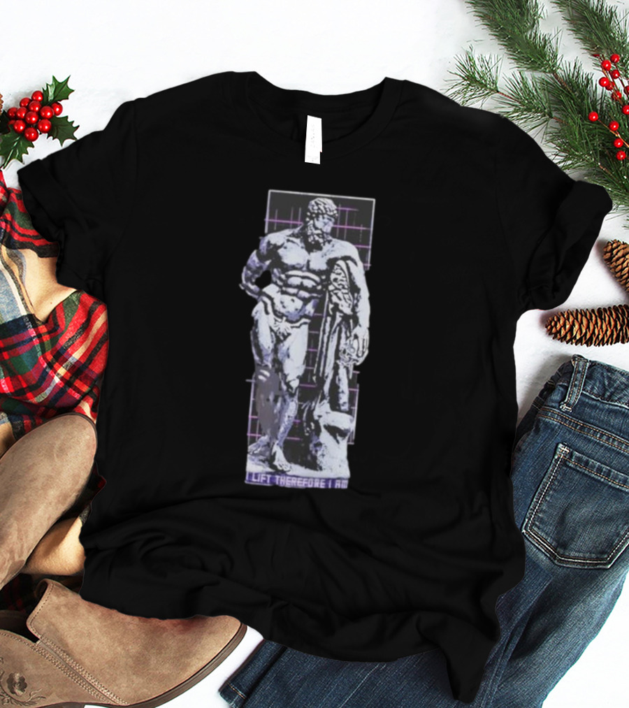 I Lift Therefore I Am Greek Statue Aesthetic T-Shirt