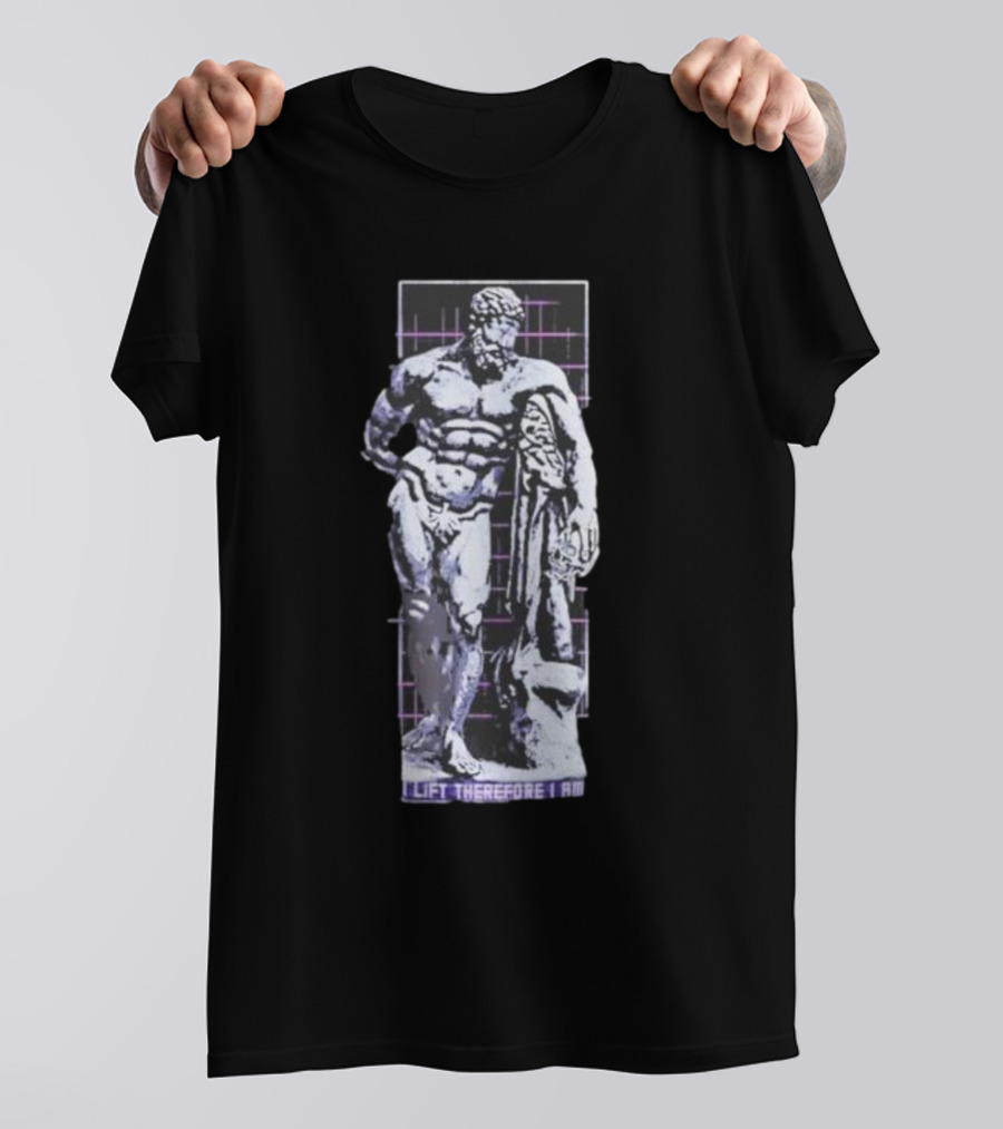 I Lift Therefore I Am Greek Statue Aesthetic T-Shirt