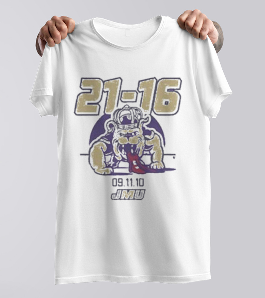 JMU 21-16 09.11.10 Football Dukes T-Shirt