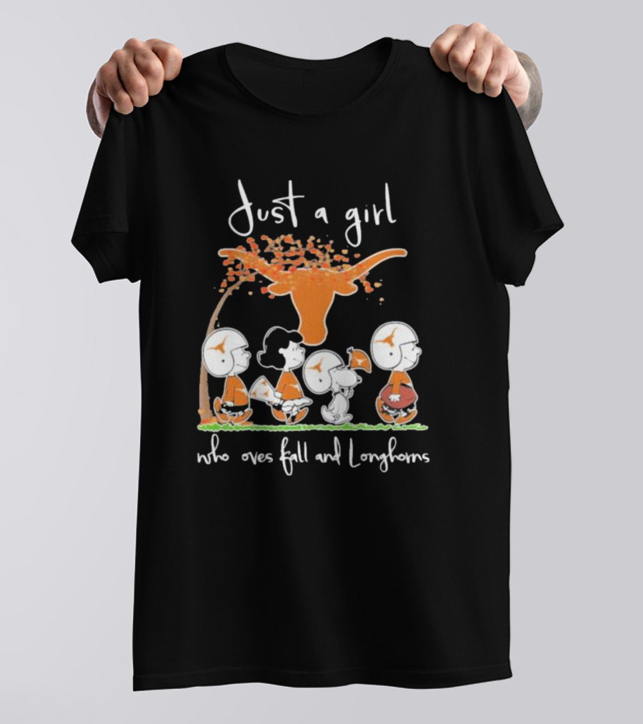Just A Girl Who Loves Fall And Longhorns T-Shirt