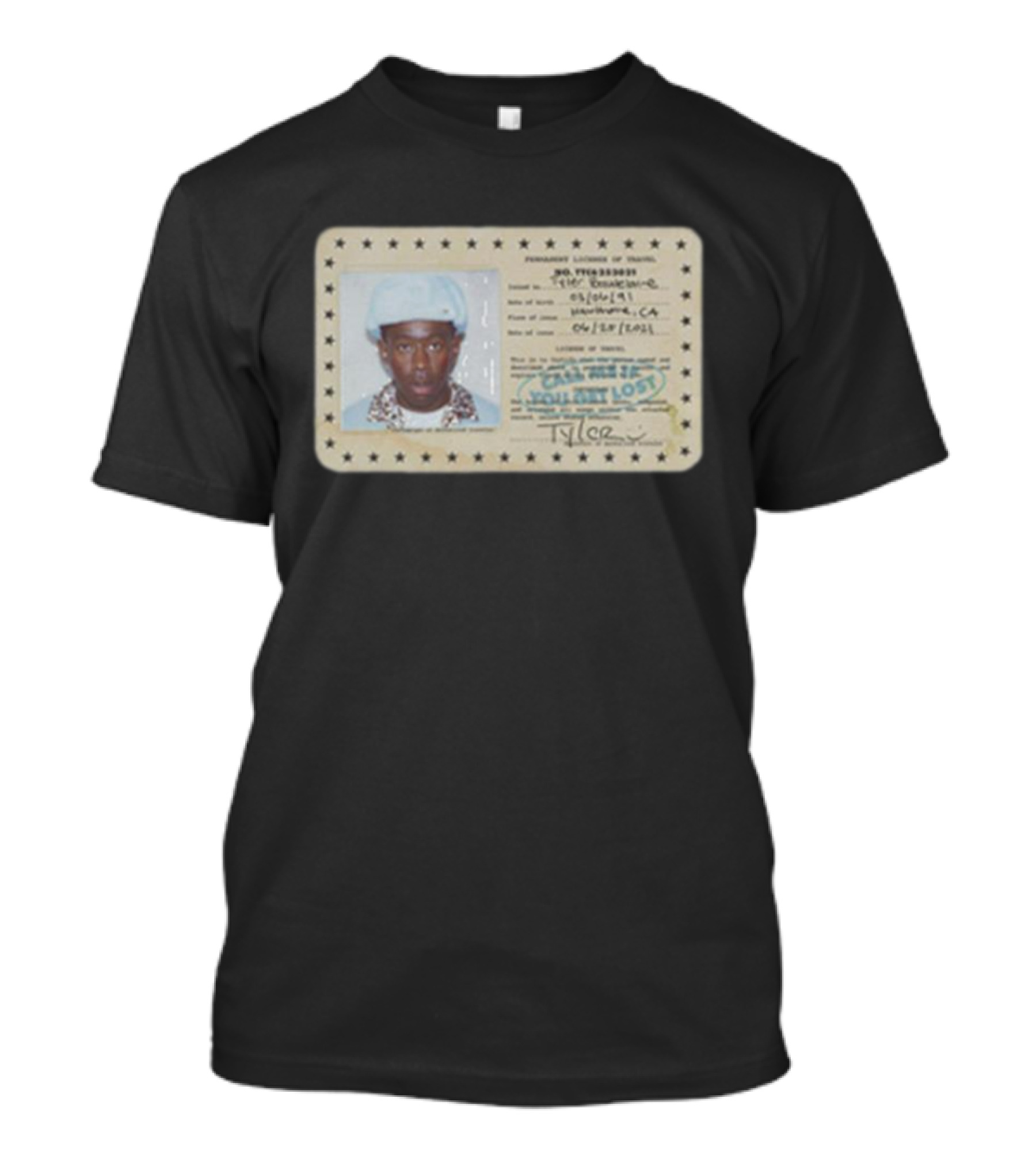 Tyler Call Me If You Get Lost License Card ID With Photograph T-Shirt