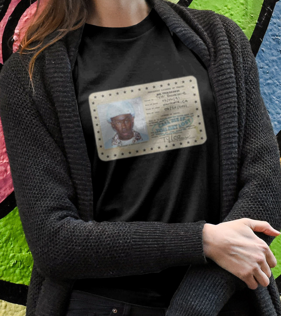 Tyler Call Me If You Get Lost License Card ID With Photograph T-Shirt