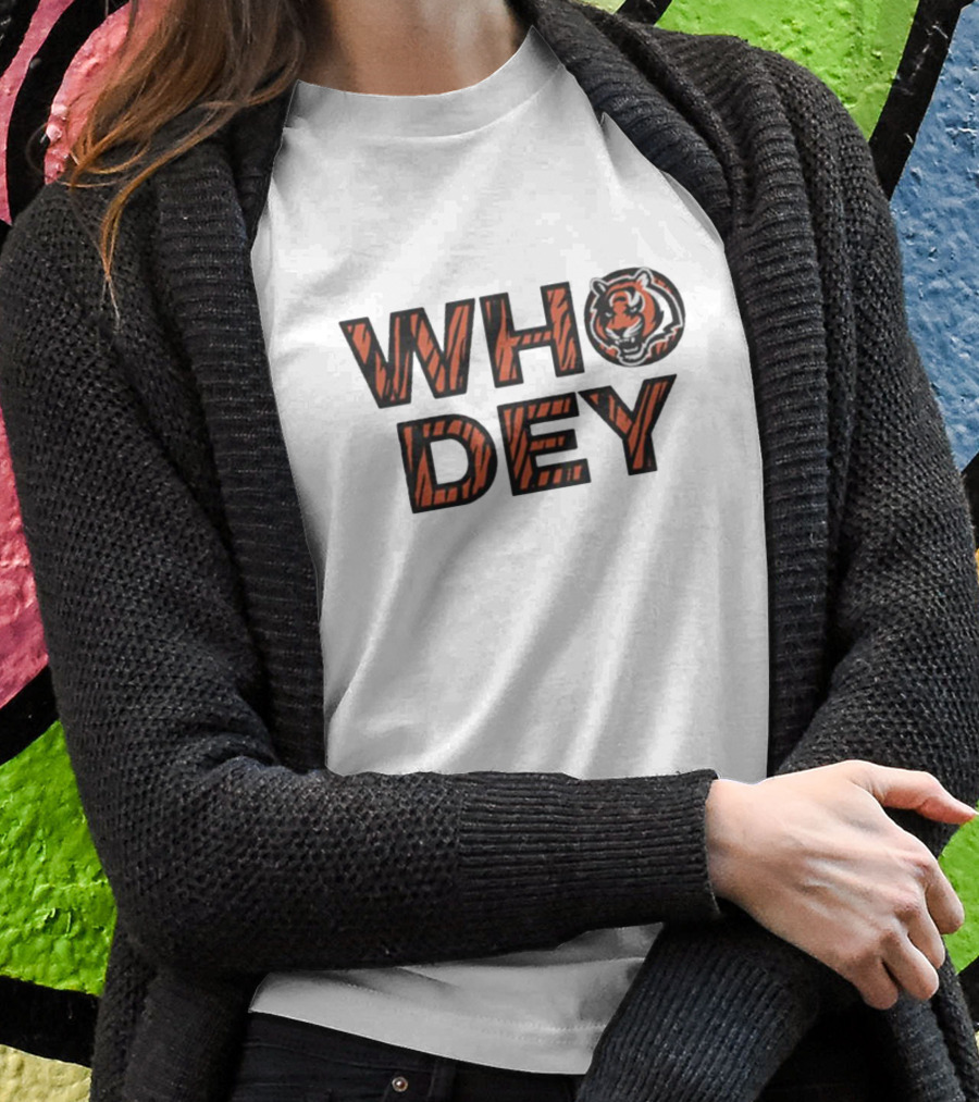Who Dey Cincinnati Bengals Tiger Stripes T-Shirt