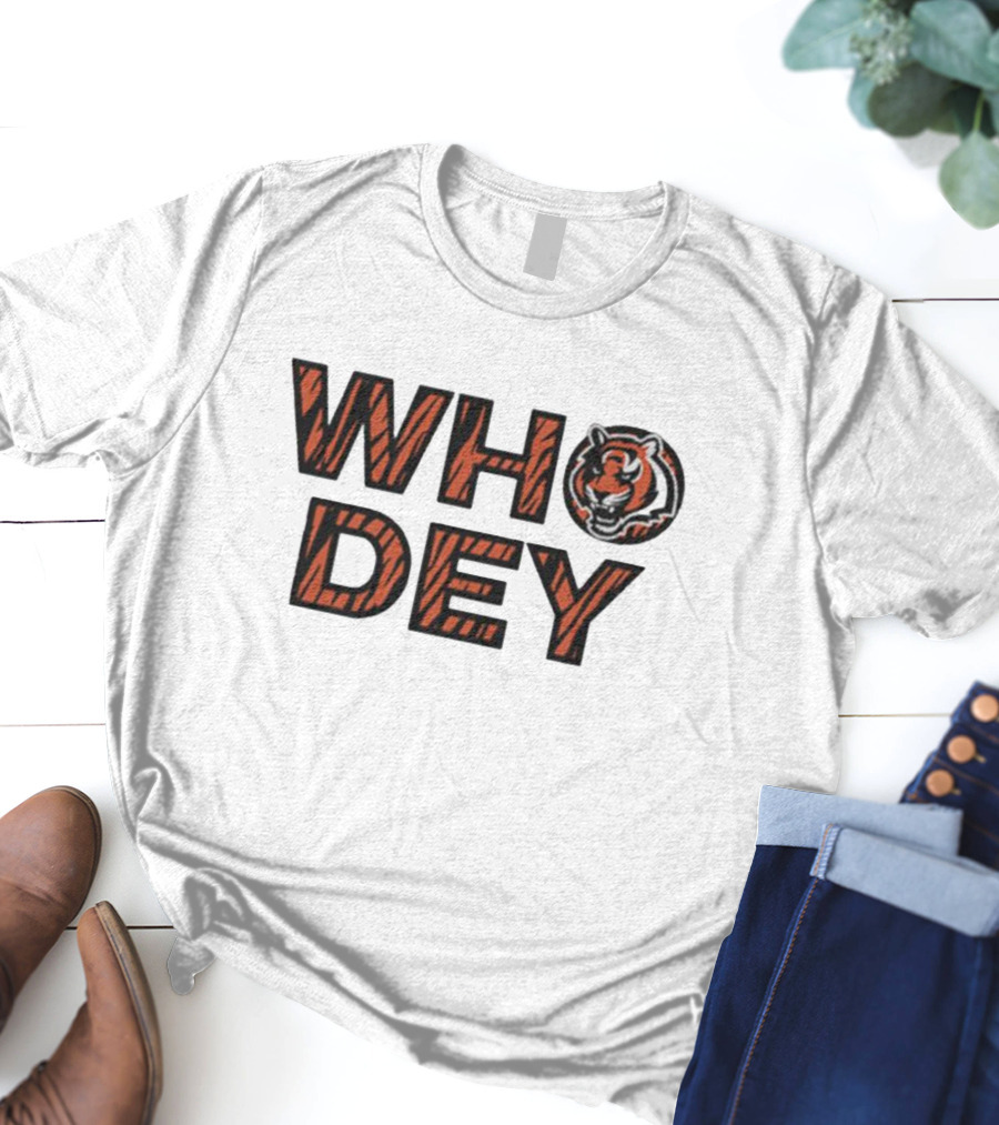 Who Dey Cincinnati Bengals Tiger Stripes T-Shirt