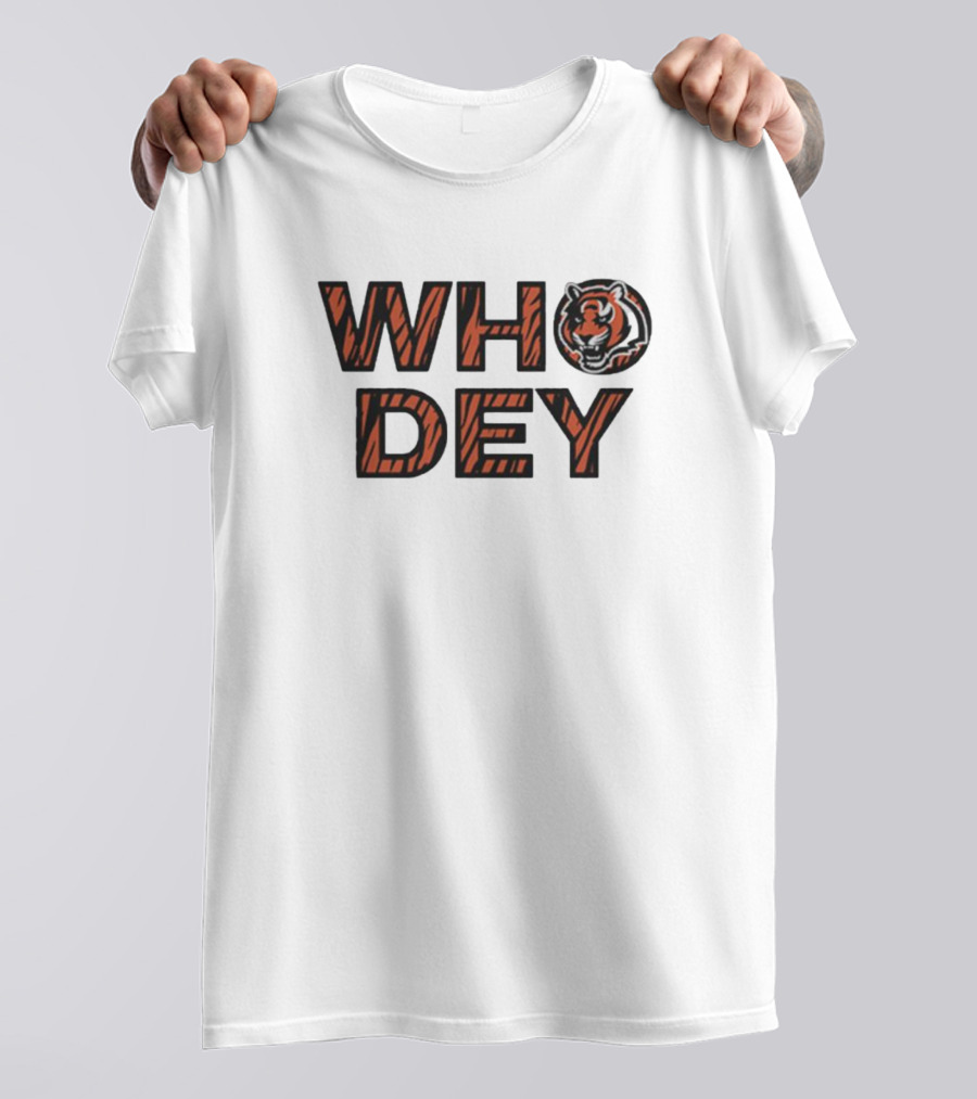 Who Dey Cincinnati Bengals Tiger Stripes T-Shirt