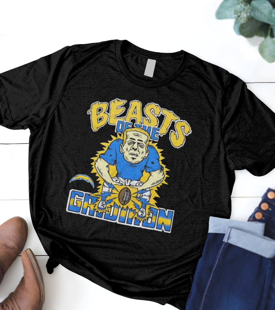 Los Angeles Chargers Beasts Of The Gridiron Football Player T-Shirt