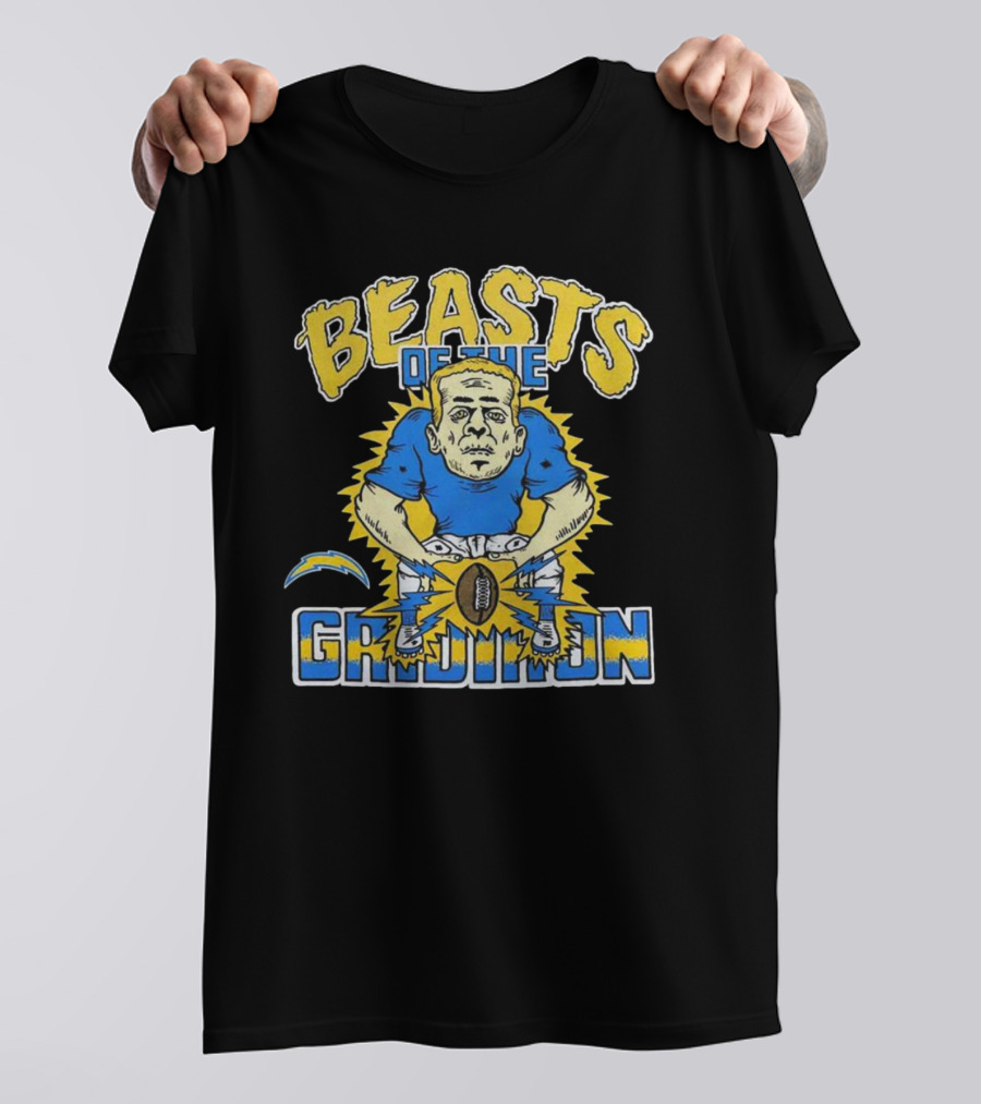 Los Angeles Chargers Beasts Of The Gridiron Football Player T-Shirt