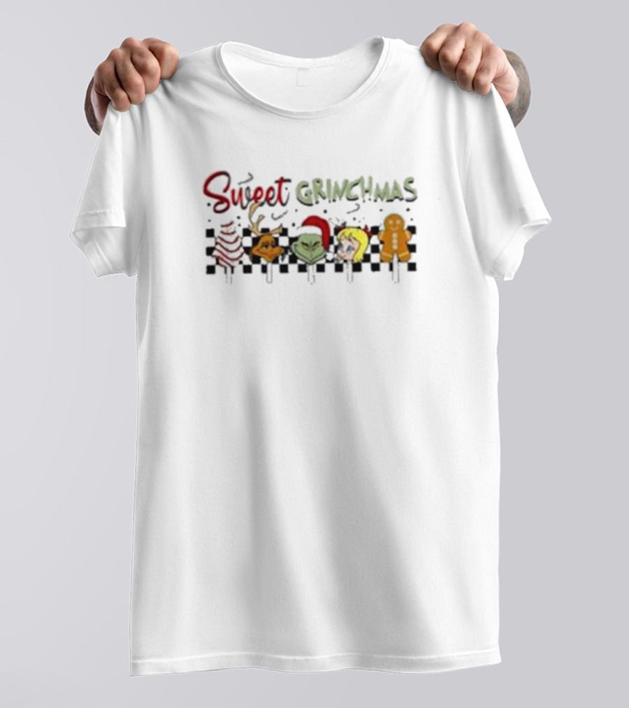 Sweet Grinchmas Christmas Tree Reindeer Grinch Gingerbread Man T-Shirt