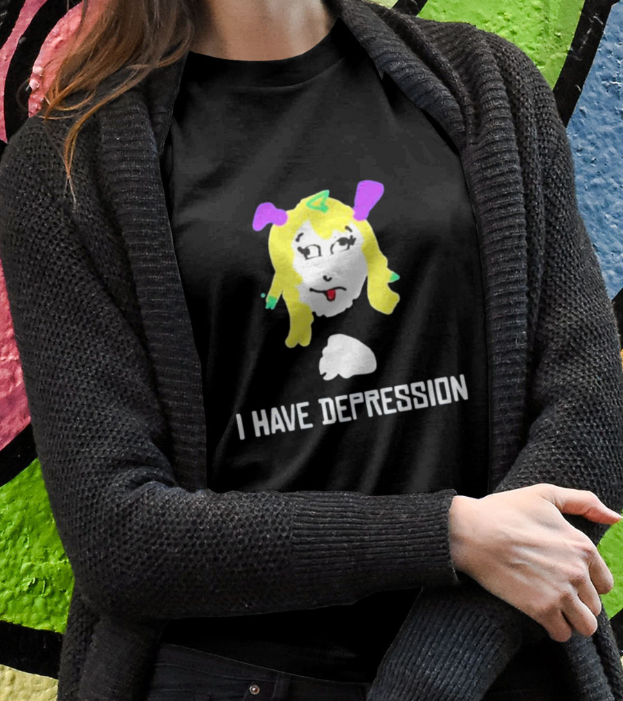 I Have Depression Palouette Blonde Cartoon Face T-Shirt
