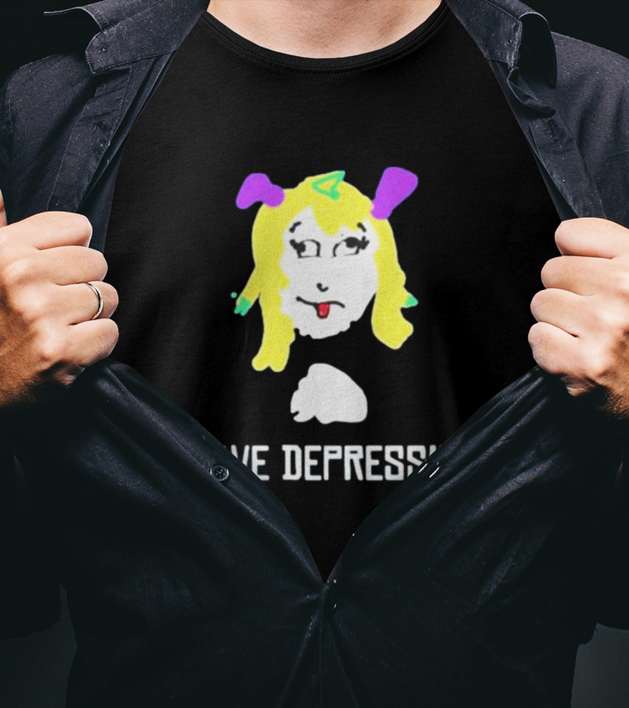 I Have Depression Palouette Blonde Cartoon Face T-Shirt