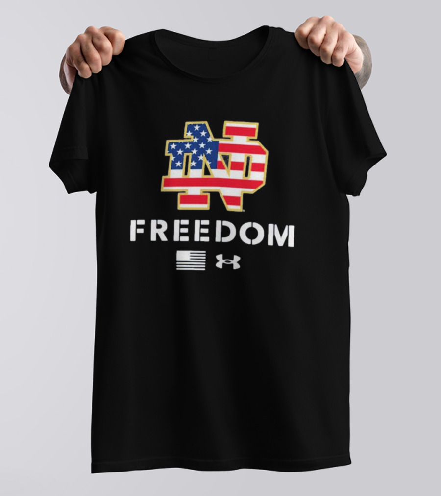 Notre Dame Fighting Irish ND Stars And Stripes Freedom Under Armour T-Shirt