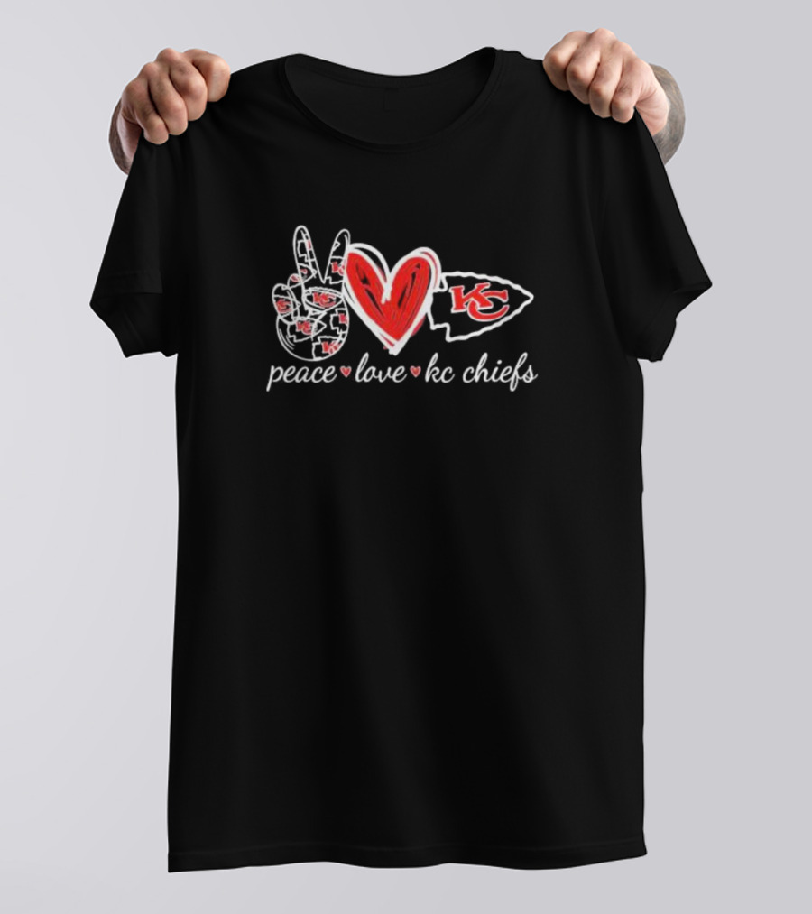 Peace Love KC Chiefs Football Fan Spirit T-Shirt