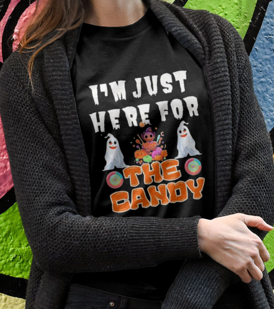 I’m Just Here For The Candy Halloween Cute Ghosts And Candy T-Shirt