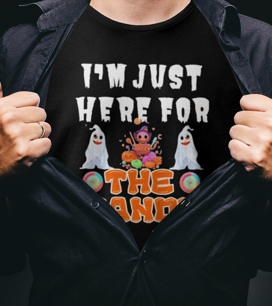 I’m Just Here For The Candy Halloween Cute Ghosts And Candy T-Shirt