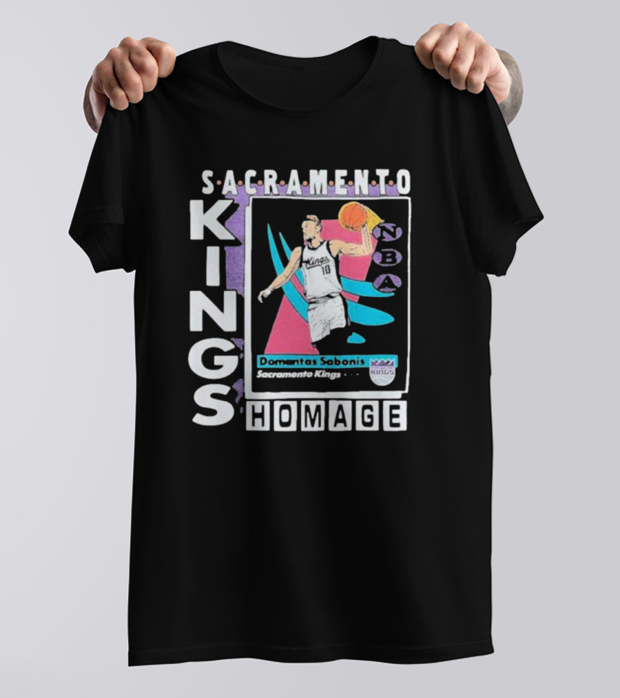 Sacramento Kings NBA Homage Domantas Sabonis Trading Card T-Shirt