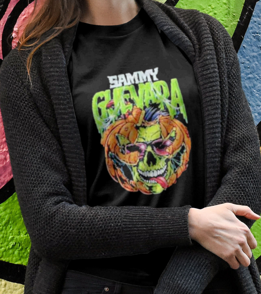 Sammy Guevara Goosebumps Halloween Pumpkin Skull T-Shirt