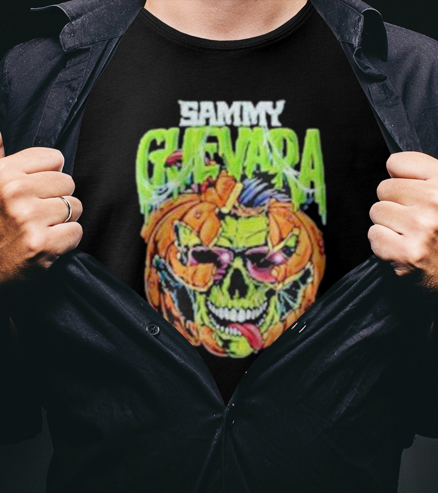 Sammy Guevara Goosebumps Halloween Pumpkin Skull T-Shirt