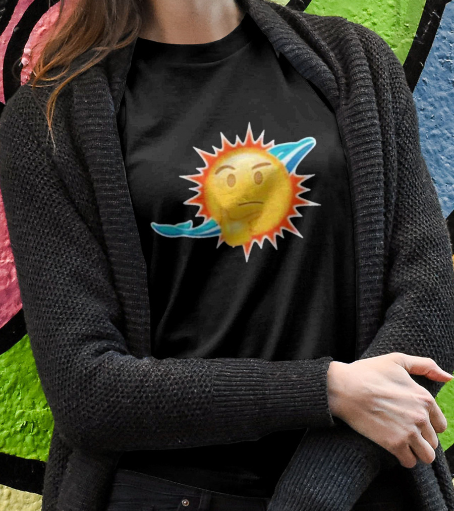 Dolphins Emoji Thinking Miami Sun Dolphins Emoji T-Shirt