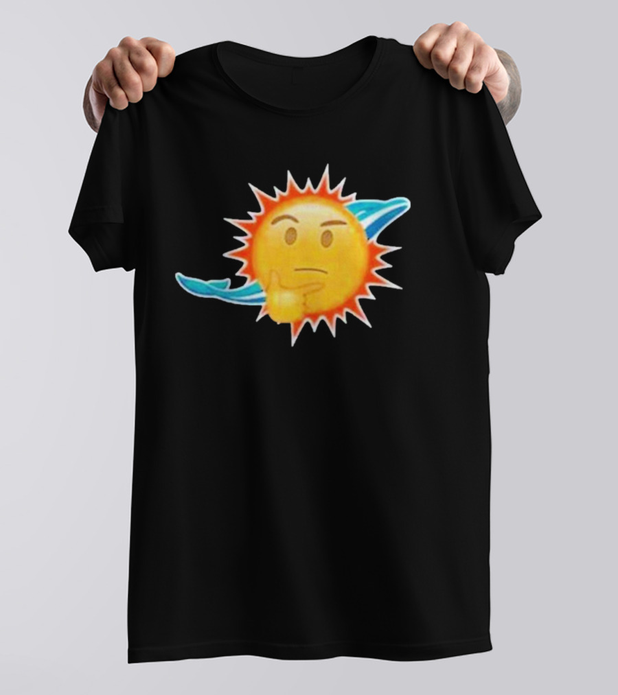 Dolphins Emoji Thinking Miami Sun Dolphins Emoji T-Shirt