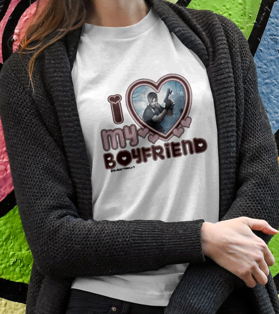 I Love My Boyfriend Leon Kennedy Heart T-Shirt