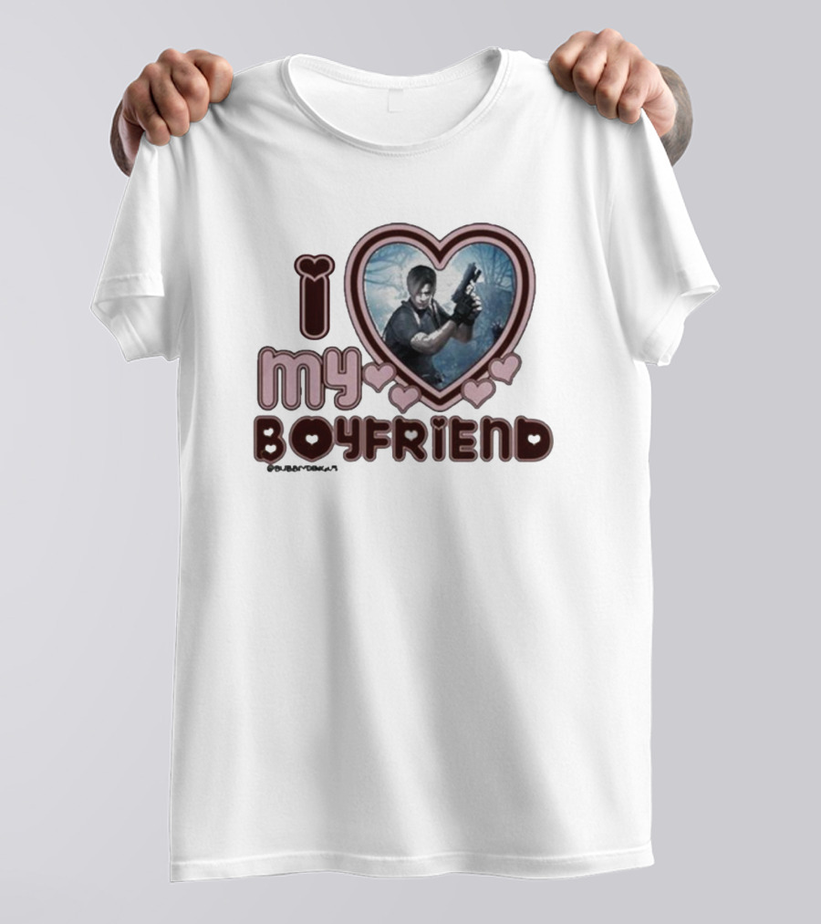 I Love My Boyfriend Leon Kennedy Heart T-Shirt