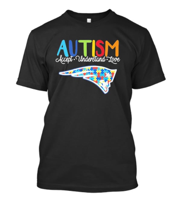 New England Patriots Autism Awareness Accept Understand Love Puzzle T-Shirt