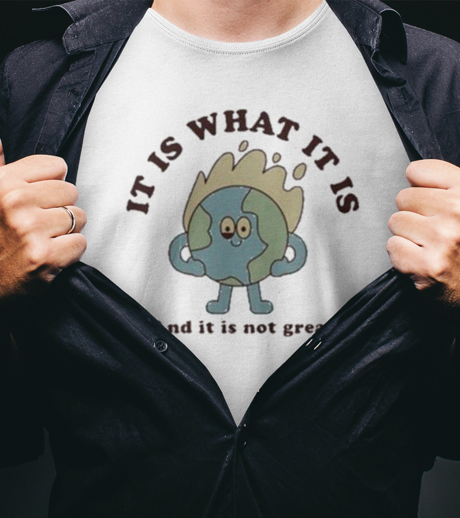 IT IS WHAT IT IS Earth Cartoon And It Is Not Great T-Shirt
