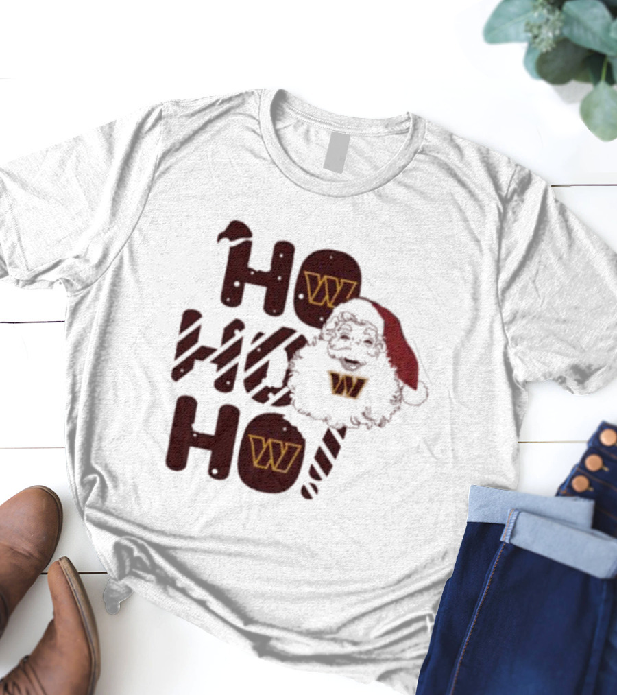 Washington Commanders Christmas Santa Ho Ho Ho T-Shirt