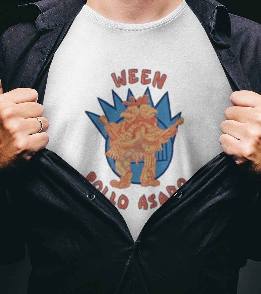 Ween Pollo Asado Blue Starburst Chicken Rock Duo T-Shirt