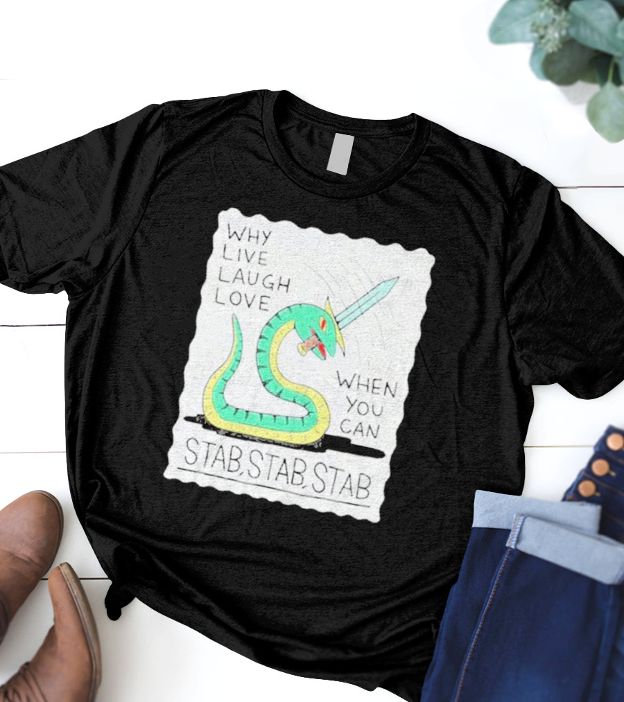 Why Live Laugh Love When You Can Stab Stab Stab Snake With Sword T-Shirt