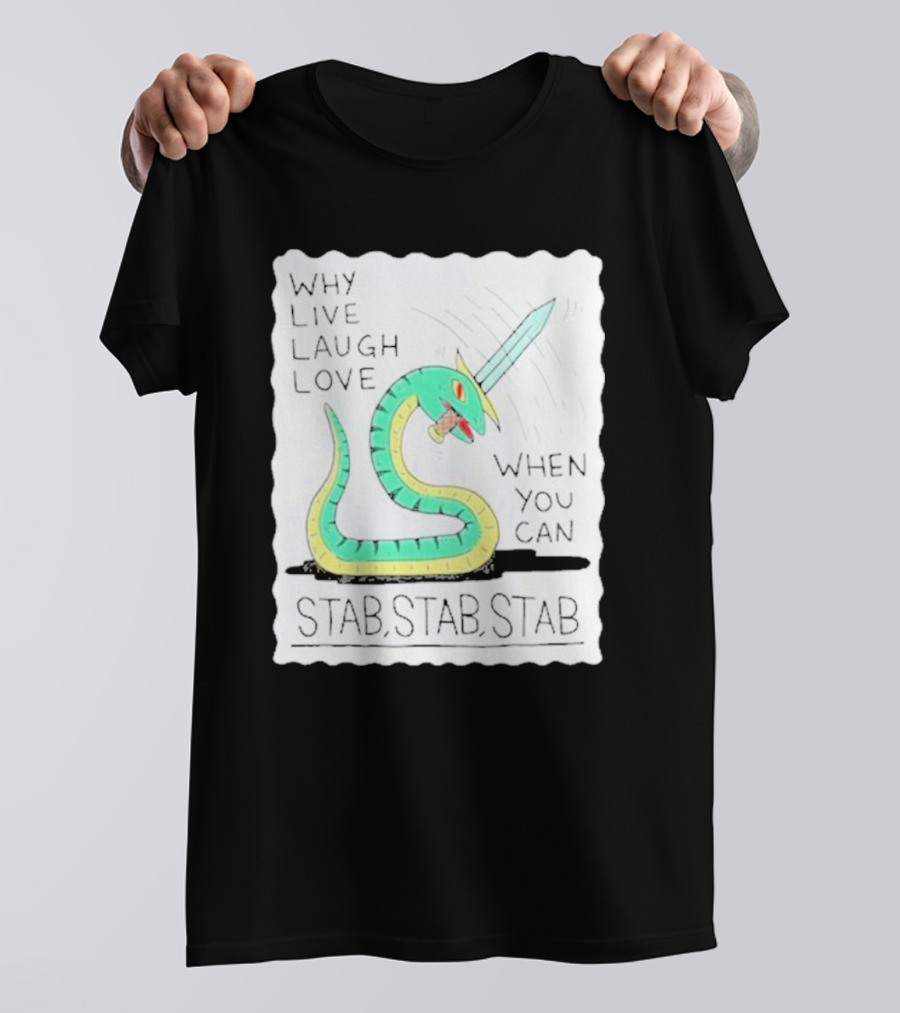 Why Live Laugh Love When You Can Stab Stab Stab Snake With Sword T-Shirt