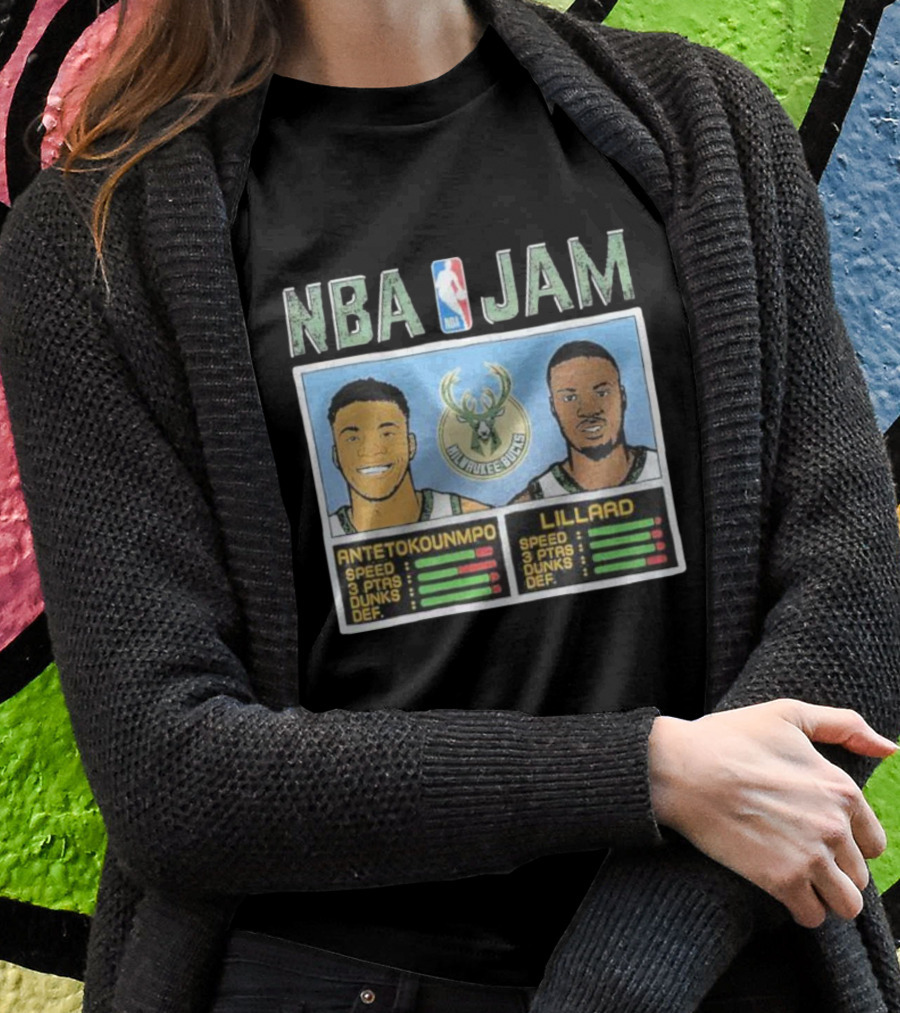 NBA Jam Milwaukee Bucks Antetokounmpo Lillard T-Shirt