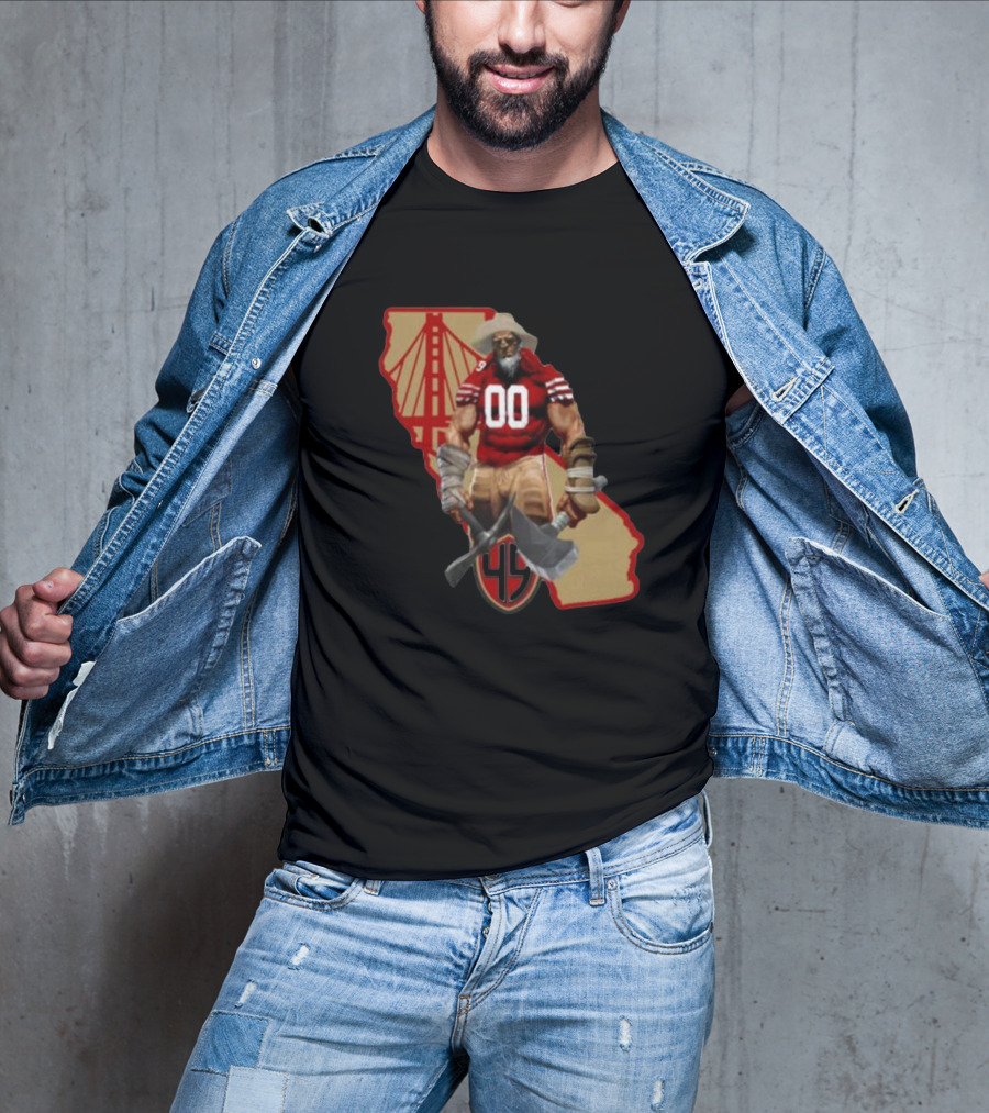 San Francisco Miner California Bridge 49er 00 Jersey T-Shirt