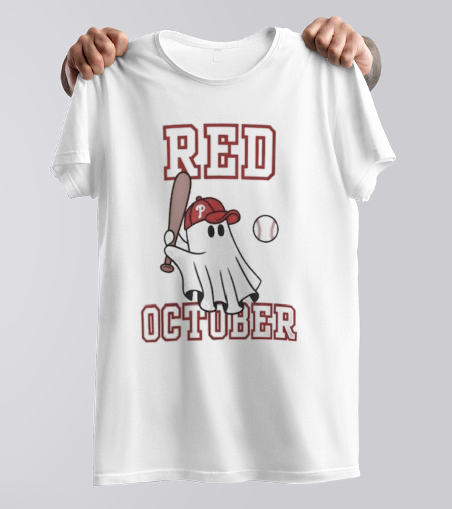 Red October Phillies Philadelphia Baseball Ghost T-Shirt