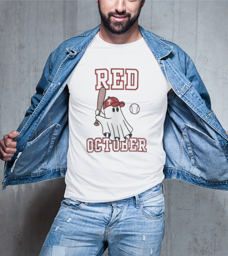 Red October Phillies Philadelphia Baseball Ghost T-Shirt