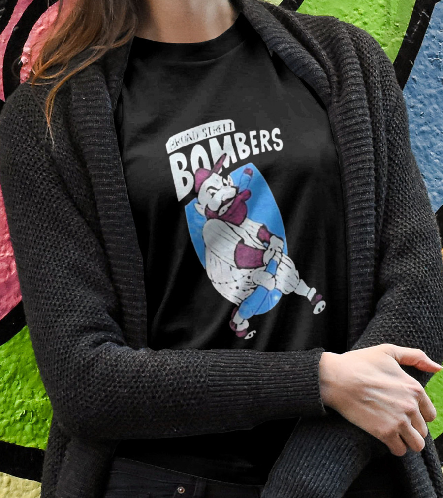 Broad Street Bombers Cartoon Baseball Character T-Shirt
